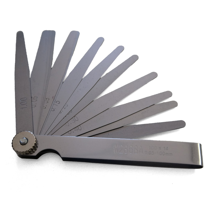 Thickness Feeler Gauge 14 Blatt/Leaves/Blades (0.05-1.00mm)