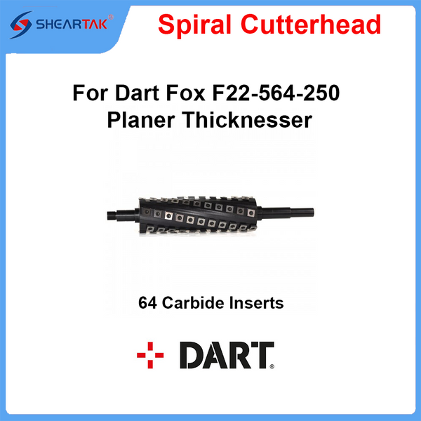 Spiral Cutterhead for Dart Fox F22-564-250 Planer Thicknesser