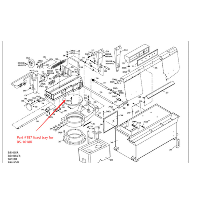 Part 188116-18 Fixes Tray for BS-1018R