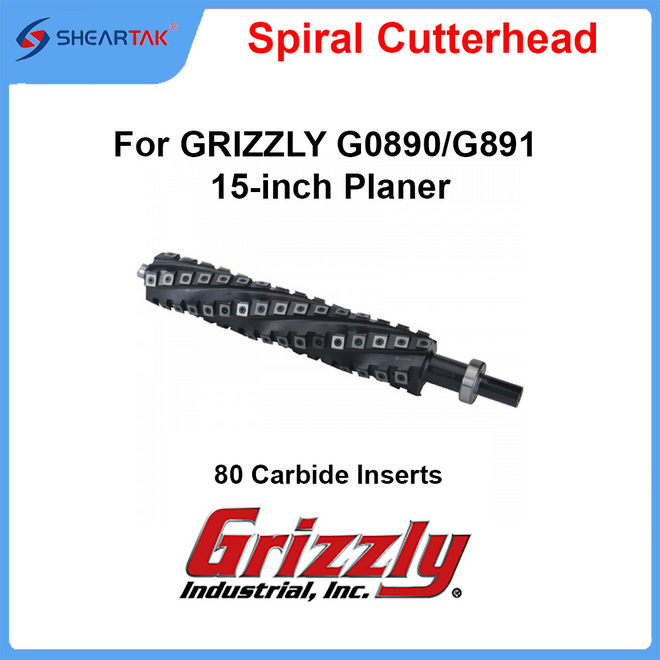 Spiral Cutterhead for GRIZZLY G0890/G891 15-inch Planer