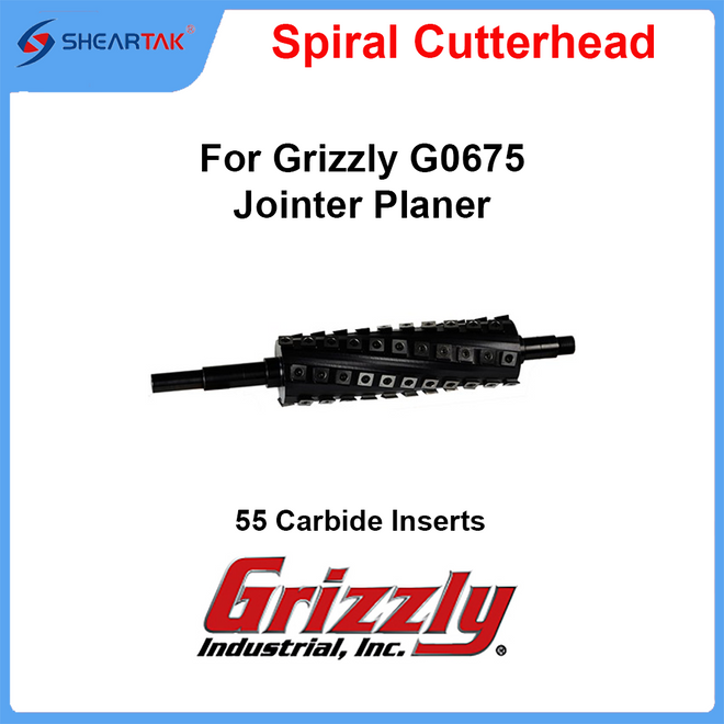 Spiral Cutterhead for Grizzly G0675 Jointer Planer