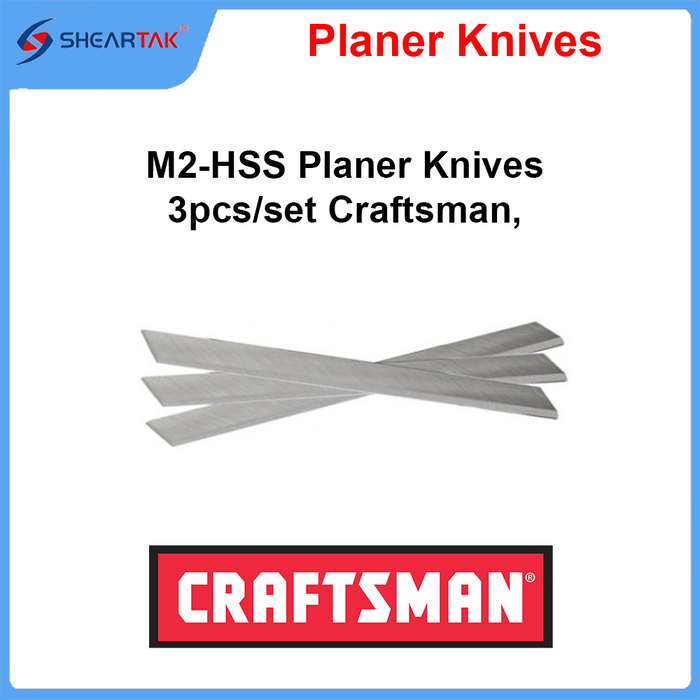 M2-HSS Planer Knives 3pcs/set  Craftsman, Jet JJ4, Boice Crane, Atlans Craftsman 4" Jointer