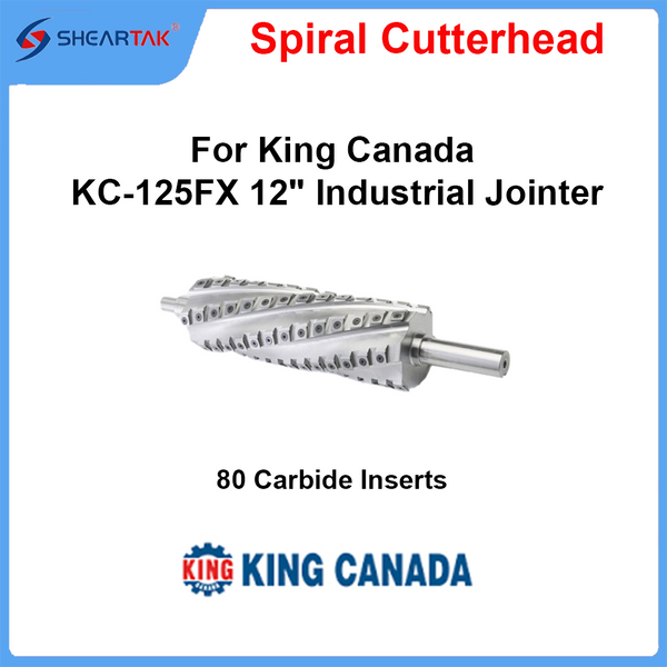 Spiral Cutterhead for King Canada KC-125FX 12" Industrial Jointer - Sheartak Tools