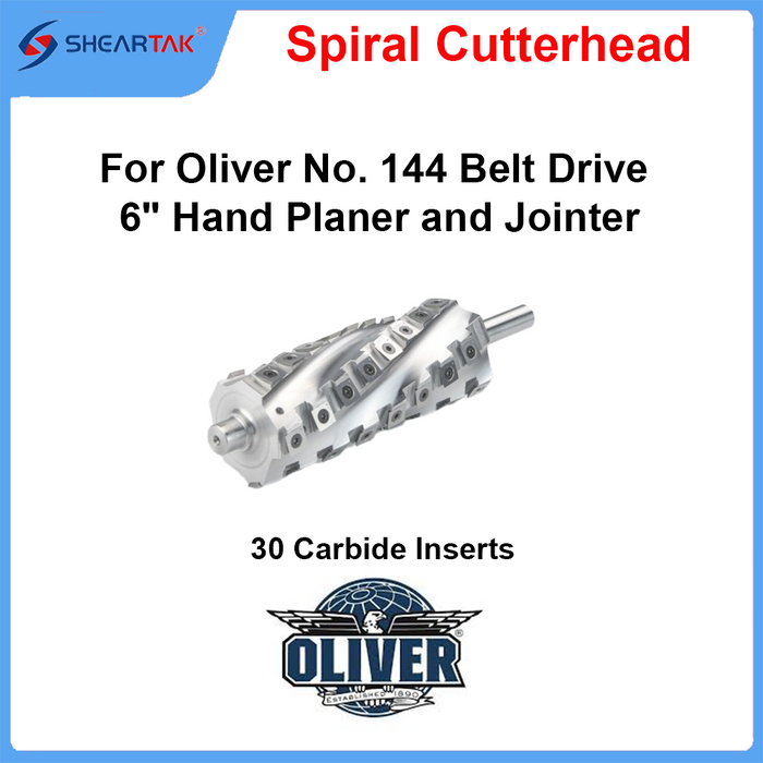 Spiral Cutterhead for Oliver No. 144 Belt Drive 6" Hand Planer