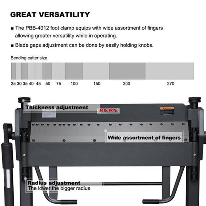 PBB-4012 40" 12 Gauge Pan and Box Brake Foot Clamp Folding Machine