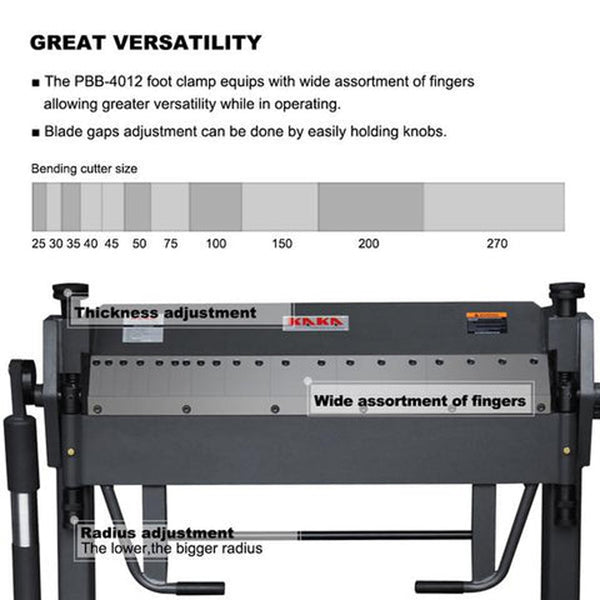 PBB-4012 40" 12 Gauge Pan and Box Brake Foot Clamp Folding Machine - Sheartak Tools