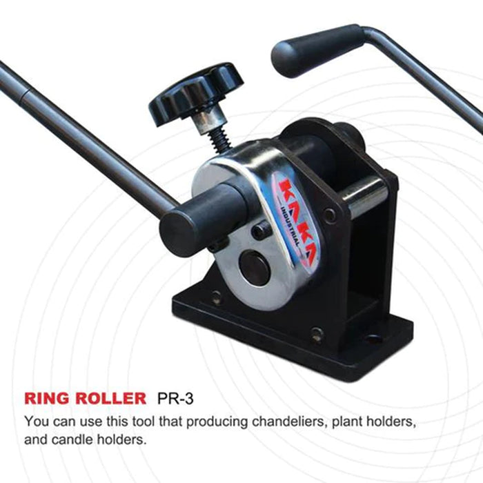 PR-3 Manual Plate Steel Ring Roll Bender 3" Diameter Portable Hand Crank