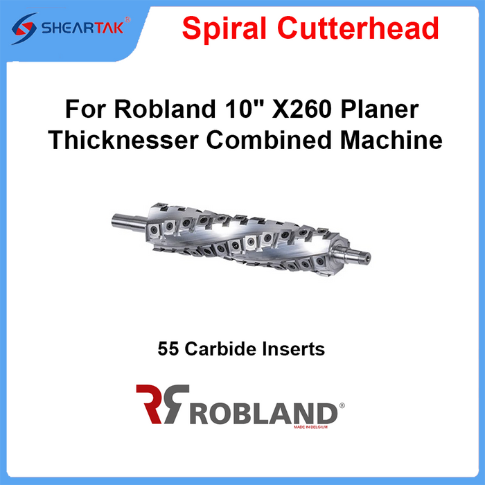 Spiral Cutterhead for Robland 10" X260 Planer Thicknesser Combined Machine