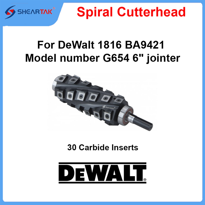 Spiral Cutterhead for DeWalt 1816 BA9421 Model number G654  6" jointer