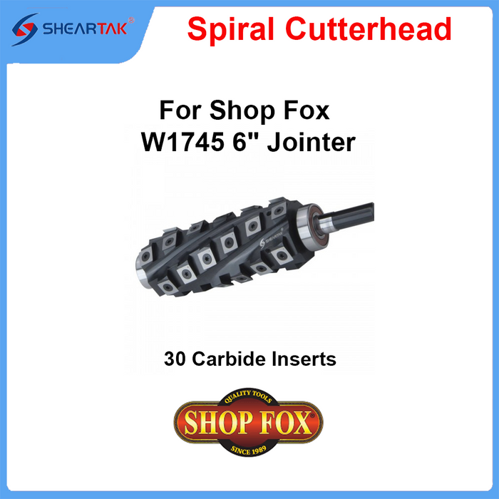 Spiral Cutterhead for Shop Fox W1745 6" Jointer