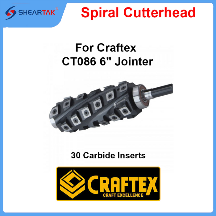Spiral Cutterhead for Craftex CT086 6" Jointer