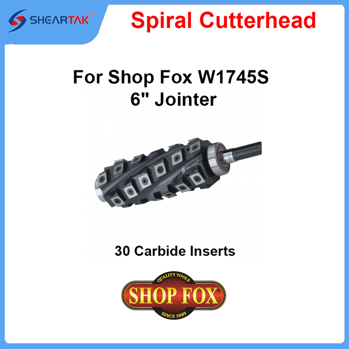 Spiral Cutterhead for Shop Fox W1745S 6" Jointer