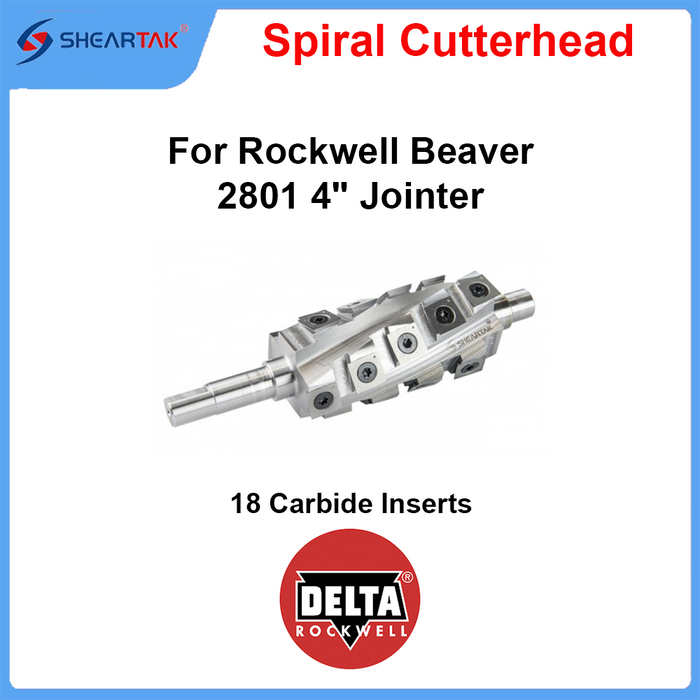 Spiral Cutterhead for Rockwell Beaver 2801 4" Jointer