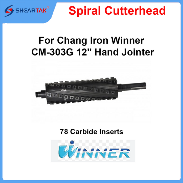 Spiral Cutterhead for Chang Iron Winner CM-303G 12" Hand Jointer
