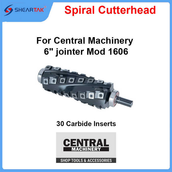 Spiral Cutterhead for Central Machinery 6" jointer Mod 1606