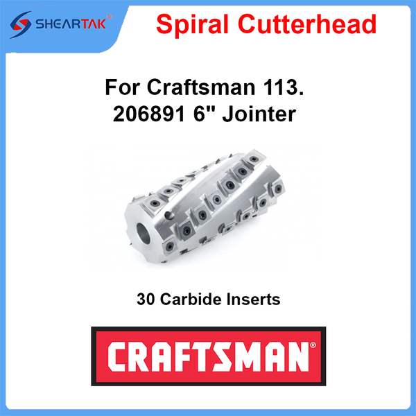 Spiral Cutterhead for Craftsman 113.206891 6" Jointer