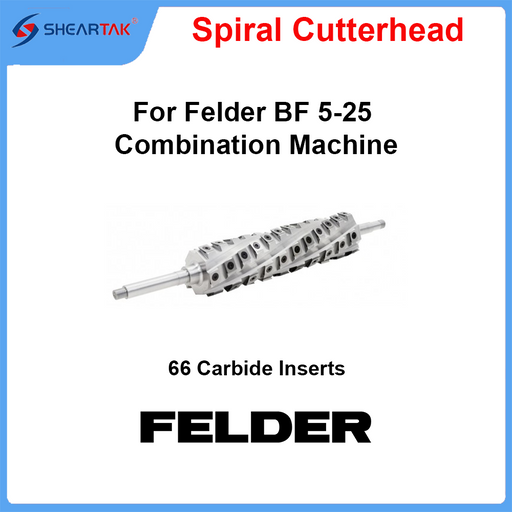 Spiral Cutterhead for Felder BF 5-25 Combination Machine - Sheartak Tools