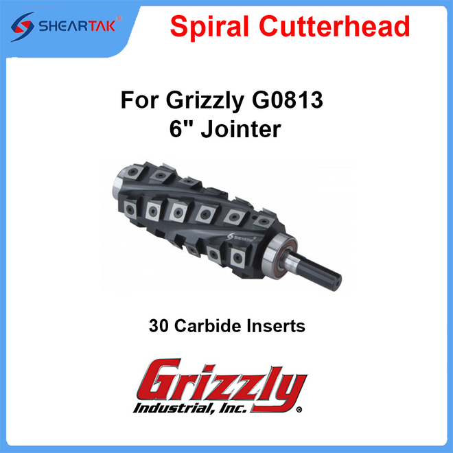 Spiral Cutterhead for Grizzly G0813 6" Jointer