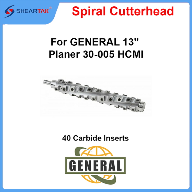 Spiral Cutterhead for GENERAL 13'' Planer 30-005 HCMI