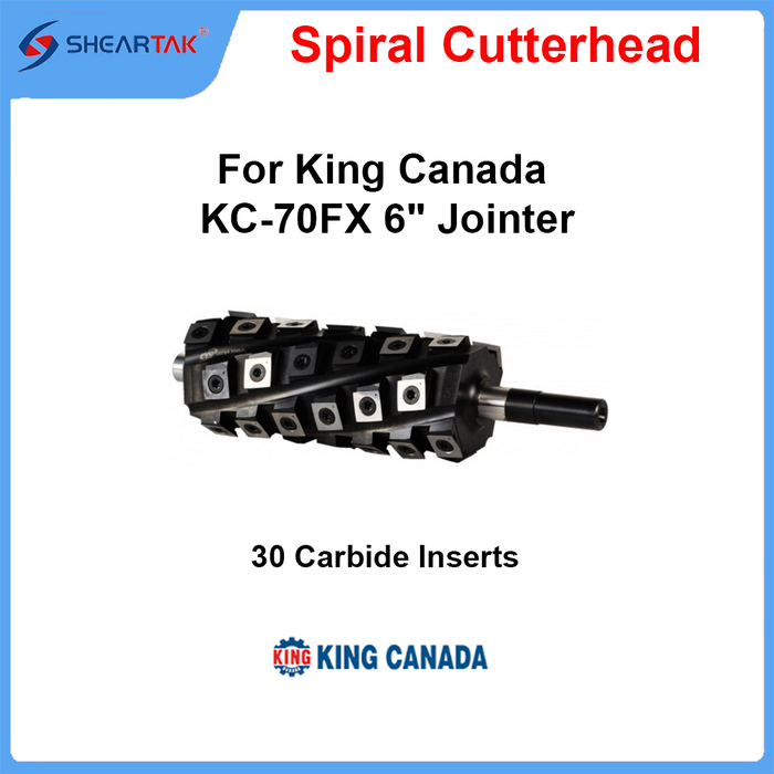 Spiral Cutterhead for King Canada KC-70FX 6" Jointer