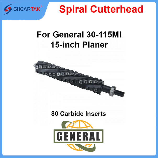 Spiral Cutterhead for General 30-115MI 15-inch Planer