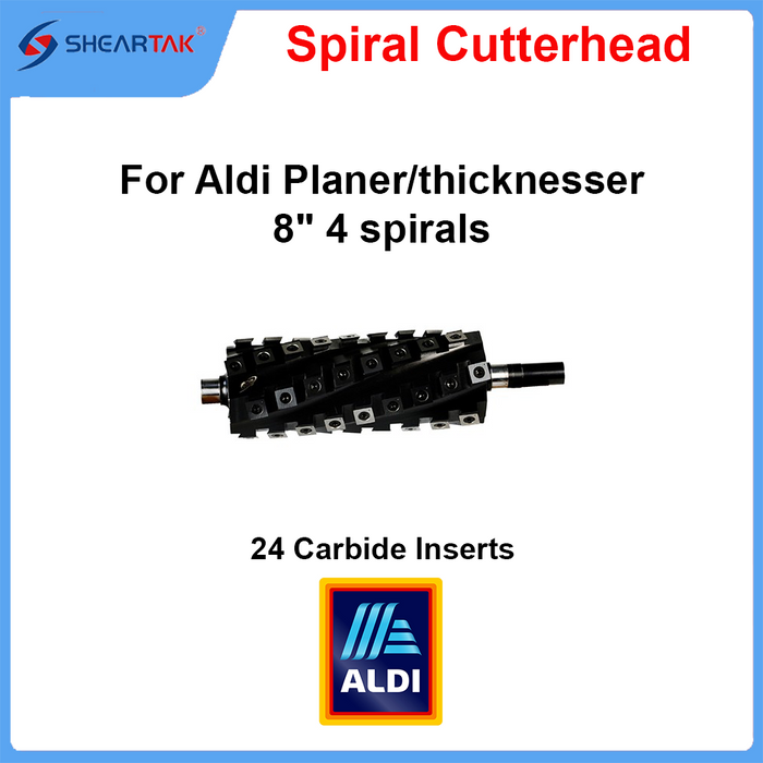 Spiral Cutterhead for Aldi Planer/thicknesser 8" 4 spirals