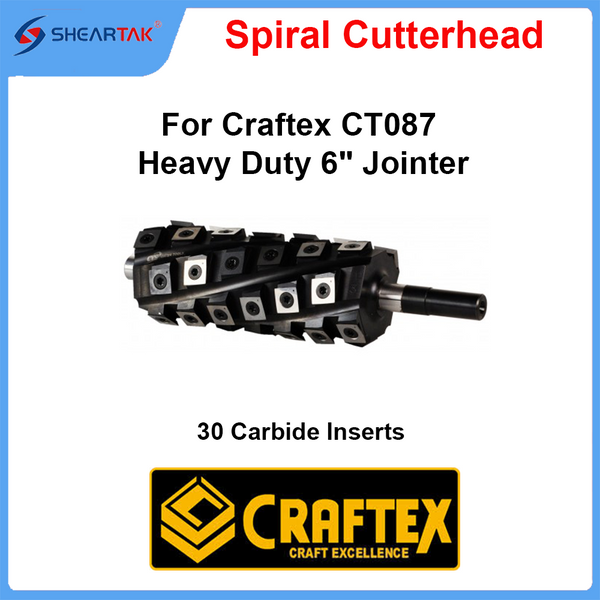 Spiral Cutterhead for Craftex CT087 Heavy Duty 6" Jointer