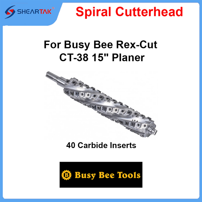 Spiral Cutterhead for Busy Bee Rex-Cut CT-38 15" Planer