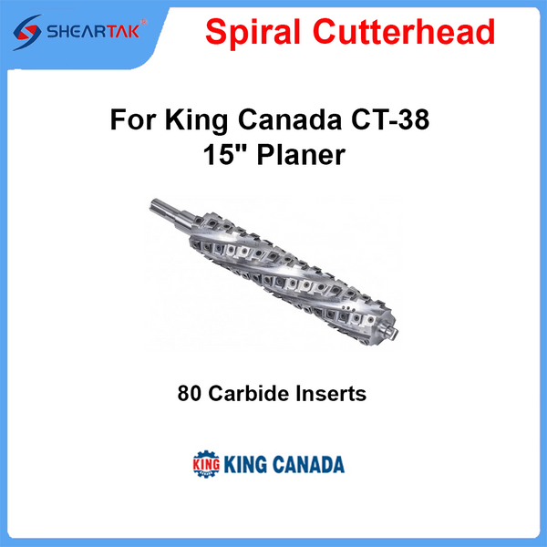 Spiral Cutterhead for King Canada CT-38 15" Planer - Sheartak Tools