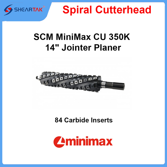 Spiral Cutterhead SCM MiniMax CU 350K 14" Jointer Planer