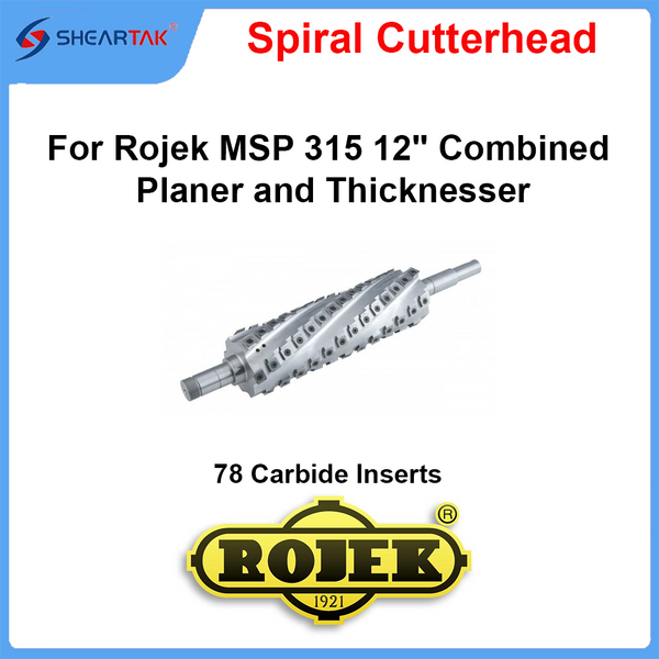 Spiral Cutterhead for Rojek MSP 315 12'' Combined Planer and Thicknesser