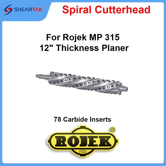 Spiral Cutterhead for Rojek MP 315 12" Thickness Planer