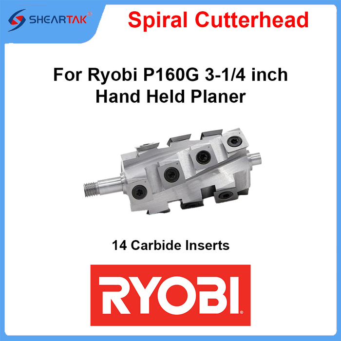 Spiral Cutterhead for Ryobi P160G 3-1/4 inch Hand Held Planer