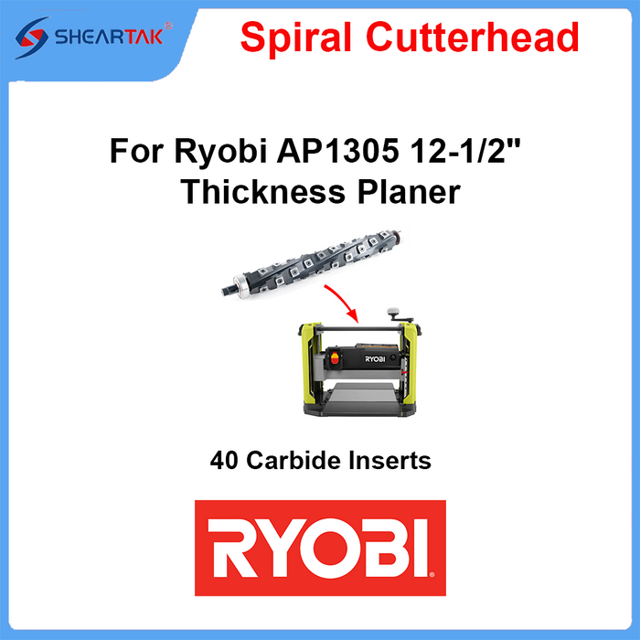 Spiral Cutterhead for Ryobi AP1305 12-1/2" Thickness Planer