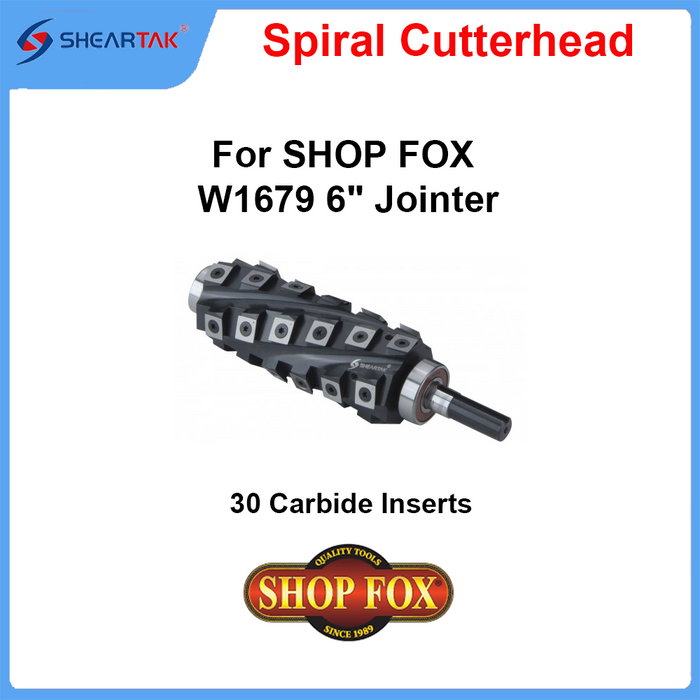 Spiral Cutterhead for SHOP FOX W1679 6" Jointer