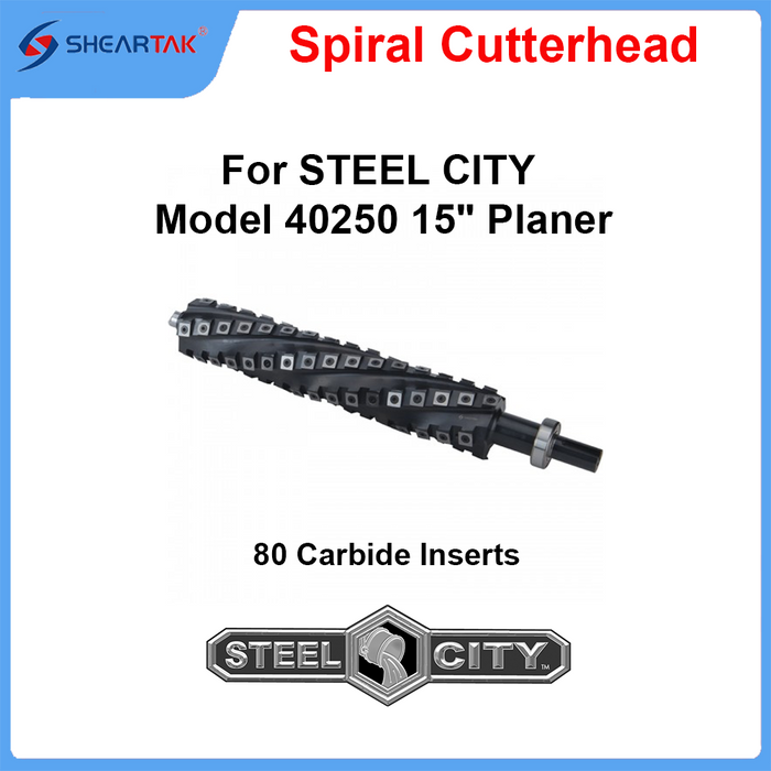 Spiral Cutterhead for STEEL CITY Model 40250  15" Planer
