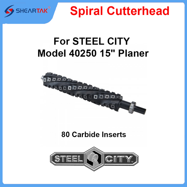 Spiral Cutterhead for STEEL CITY Model 40250  15" Planer
