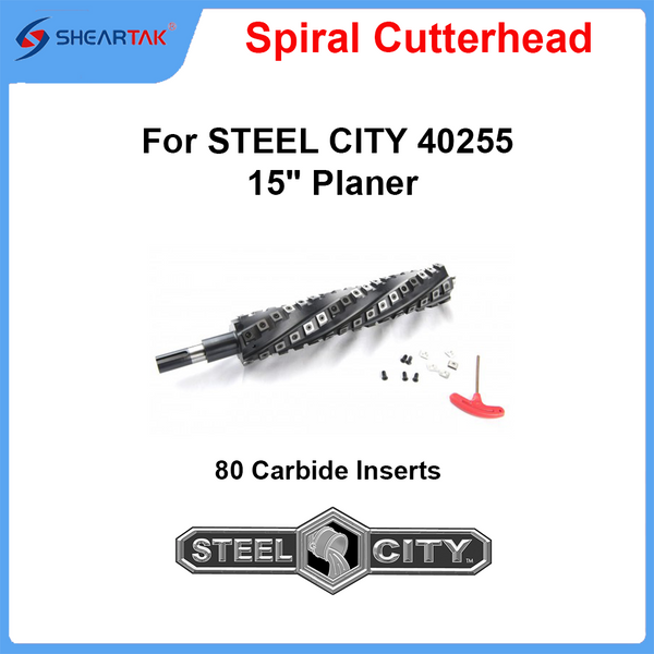 Spiral Cutterhead for STEEL CITY 40255  15" Planer