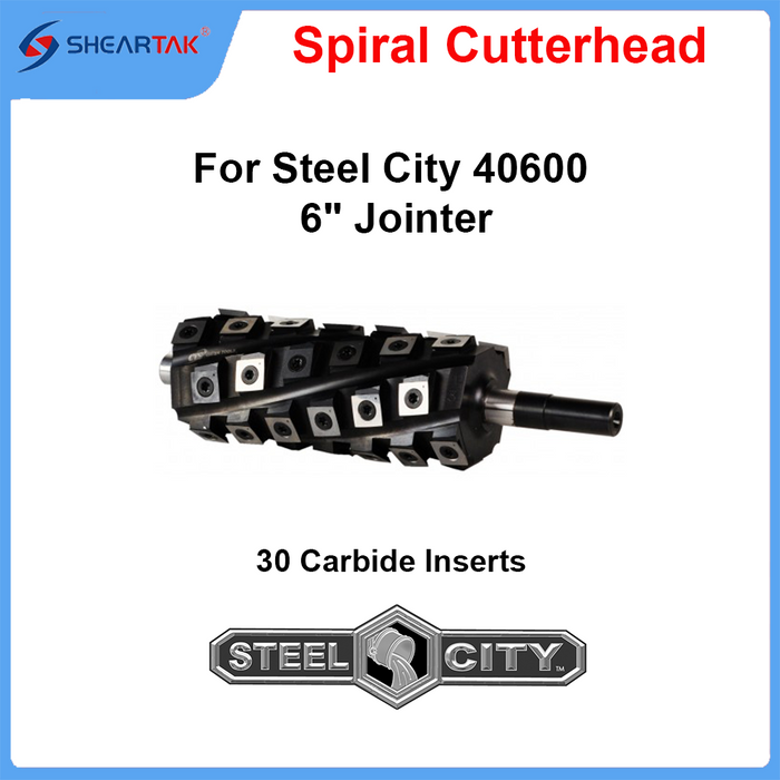 Spiral Cutterhead for Steel City 40600 6" Jointer