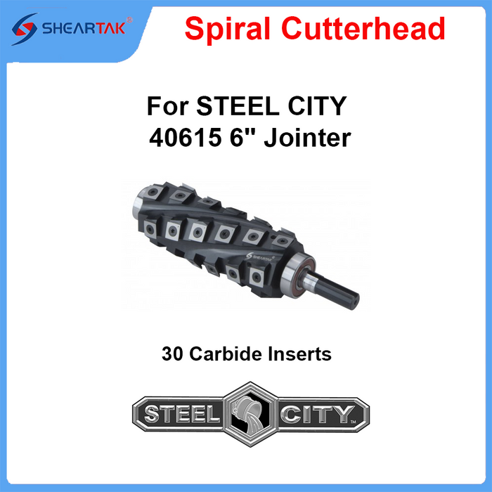 Spiral Cutterhead for STEEL CITY 40615 6'' Jointer