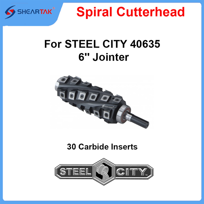 Spiral Cutterhead for STEEL CITY 40635 6'' Jointer