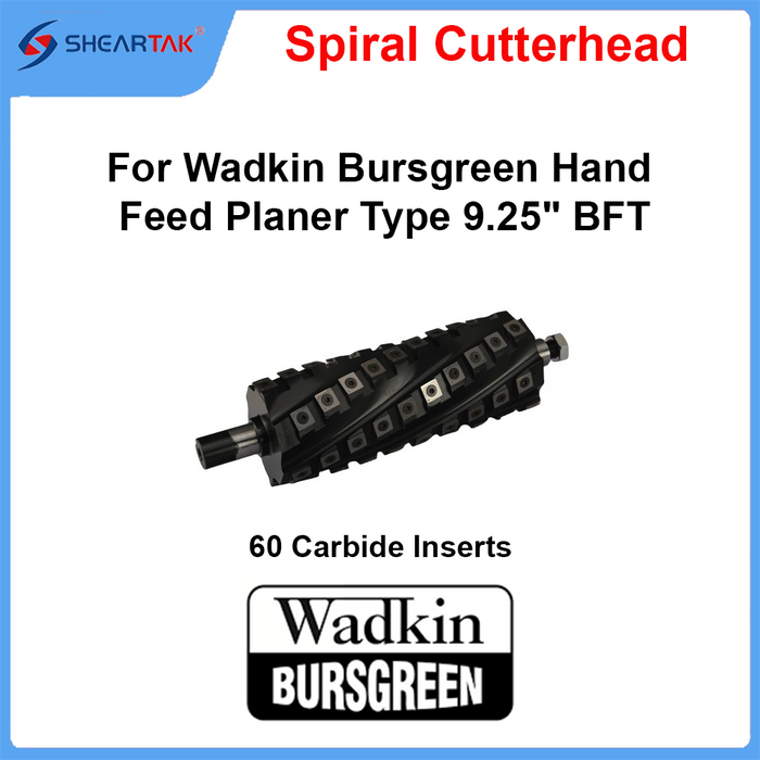 Spiral Cutterhead for Wadkin Bursgreen Hand Feed Planer 9.25" BFT