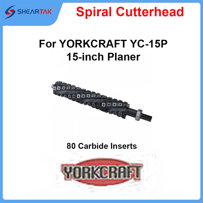 Spiral Cutterhead for YORKCRAFT YC-15P 15-inch Planer