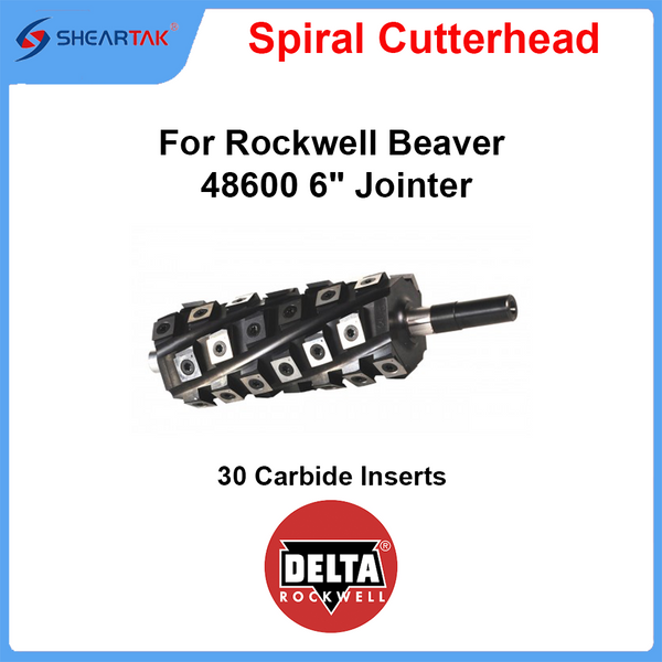 Helical Cutterhead for Rockwell Beaver 48600 6" Jointer - Sheartak Tools