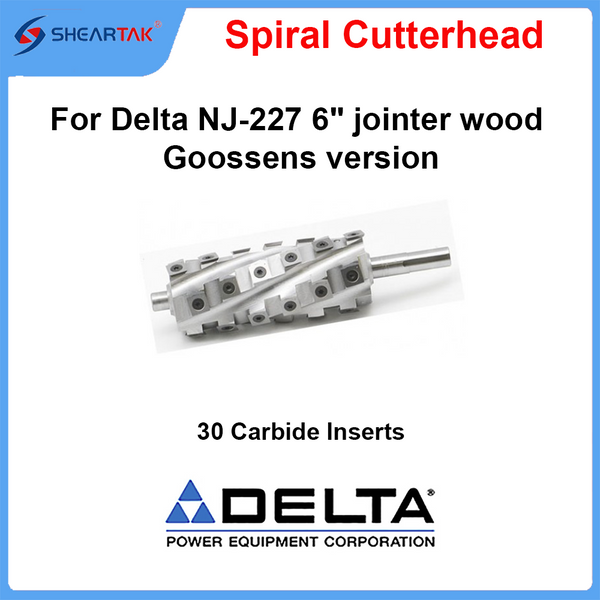 Spiral Cutterhead for Delta NJ-227 6" jointer wood Goossens version