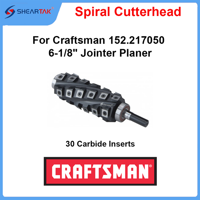 Spiral Cutterhead for Craftsman 152.217050 6-1/8" Jointer Planer