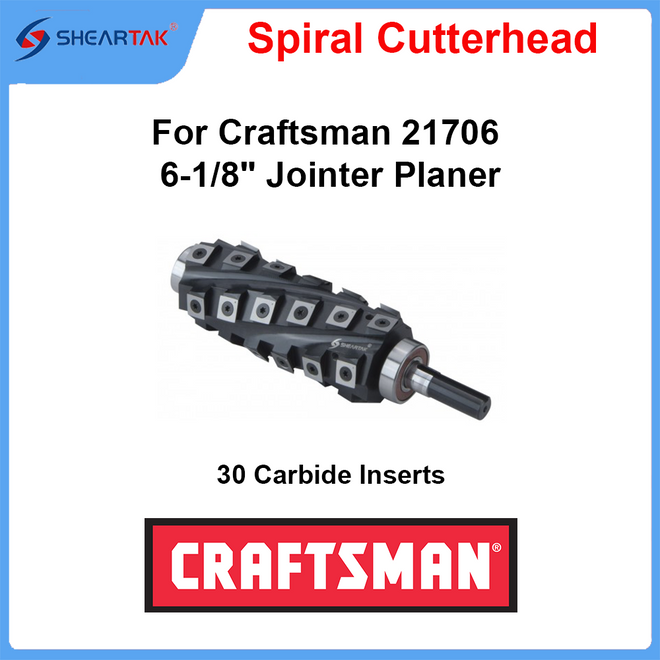 Spiral Cutterhead for Craftsman 21706 6-1/8" Jointer Planer