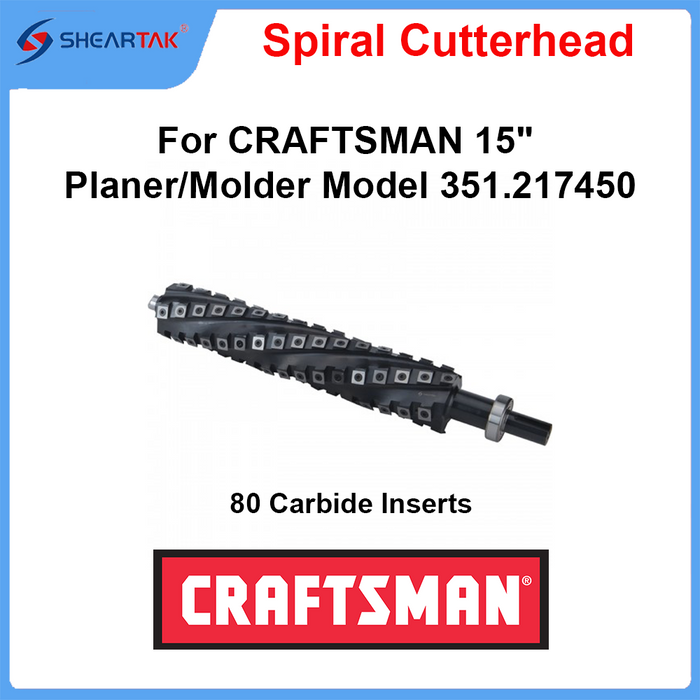Spiral Cutterhead for CRAFTSMAN 15" Planer/Molder Model 351.217450