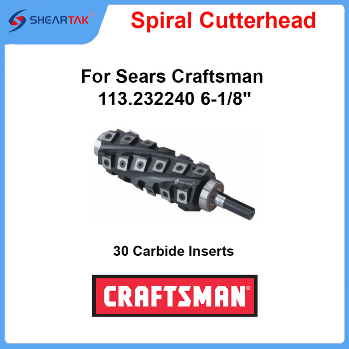 Helical Cutterhead for Sears Craftsman 113.232240 6-1/8" Jointer Planer