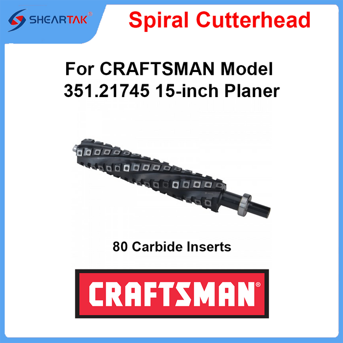 Spiral Cutterhead for CRAFTSMAN Model 351.21745 15-inch Planer